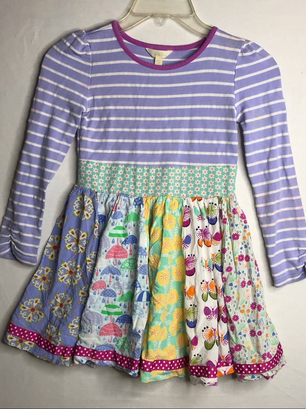 Matilda Jane Lavender Striped & Multi-Print Ruffle Dress